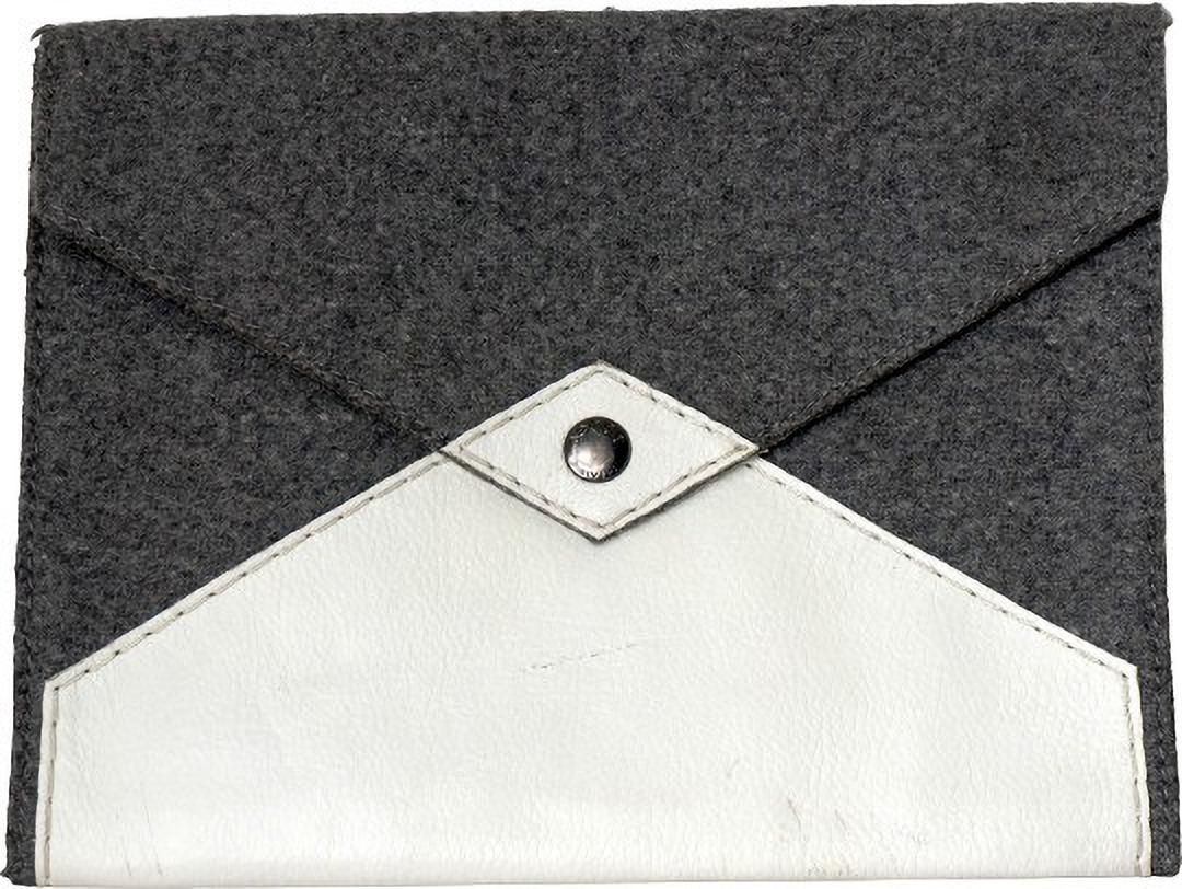 Women Grey, White Wristlet