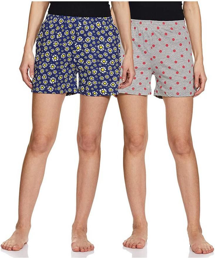 rck rockers Pack of 2 Self Design Women Multicolor Casual Shorts-picture-15