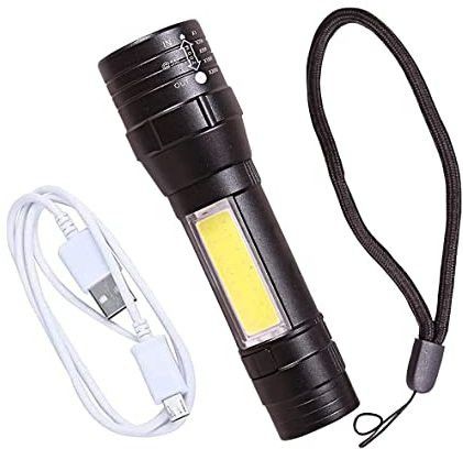 3 Mode Rechargeable Electric Small Compact Torch Full Metal Body with Charging Torch-image-5