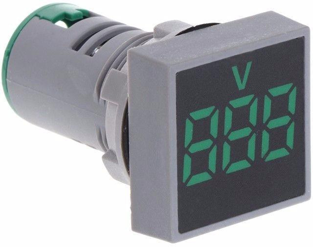 gadariya king GREEN 22MM AC 12-500V Voltmeter Square Panel LED Digital Voltage Meter Digital Voltage Tester image 1