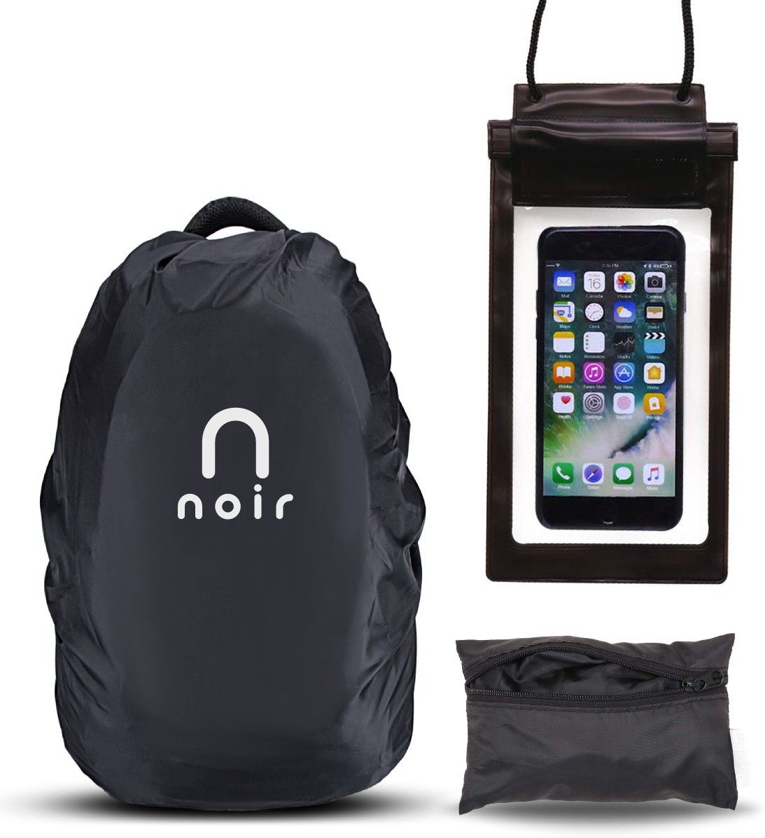 Noir Homes Noir Rain and Dust Cover with Pouch 100% Waterproof for Bag & Mobile Waterproof School Bag Cover, Laptop Bag Cover, Luggage Bag Cover, Trekking Bag Cover-image-42