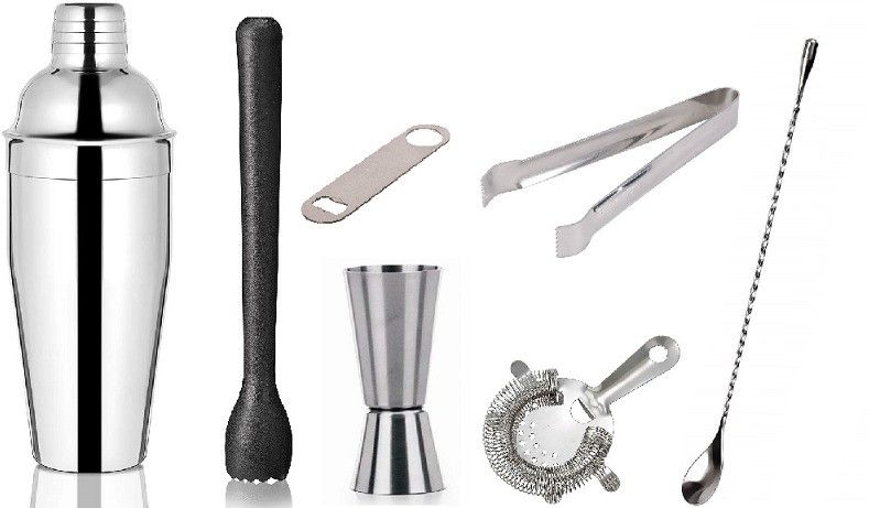 dynore 7 Pcs Bartender Martini Kit Set 7 - Piece Bar Set-picture-28