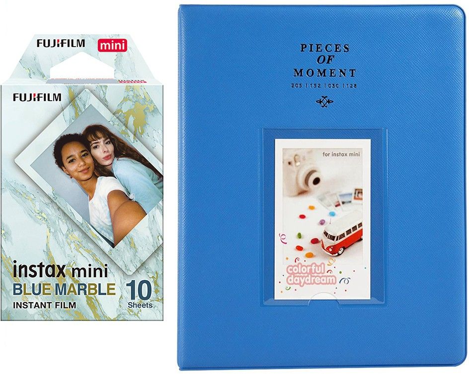 FUJIFILM Mini 10X1 blue marble Instant Film With 128-sheet Cobalt blue Album for mini Film Roll-image-6