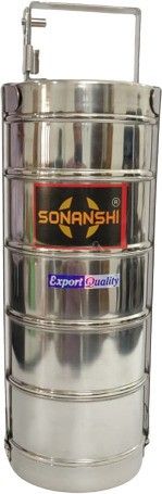 sonanshi Stainless Steel Traditional Indian Tiffin Carrier for Office/College/School 5 Containers Lunch Box-picture-33