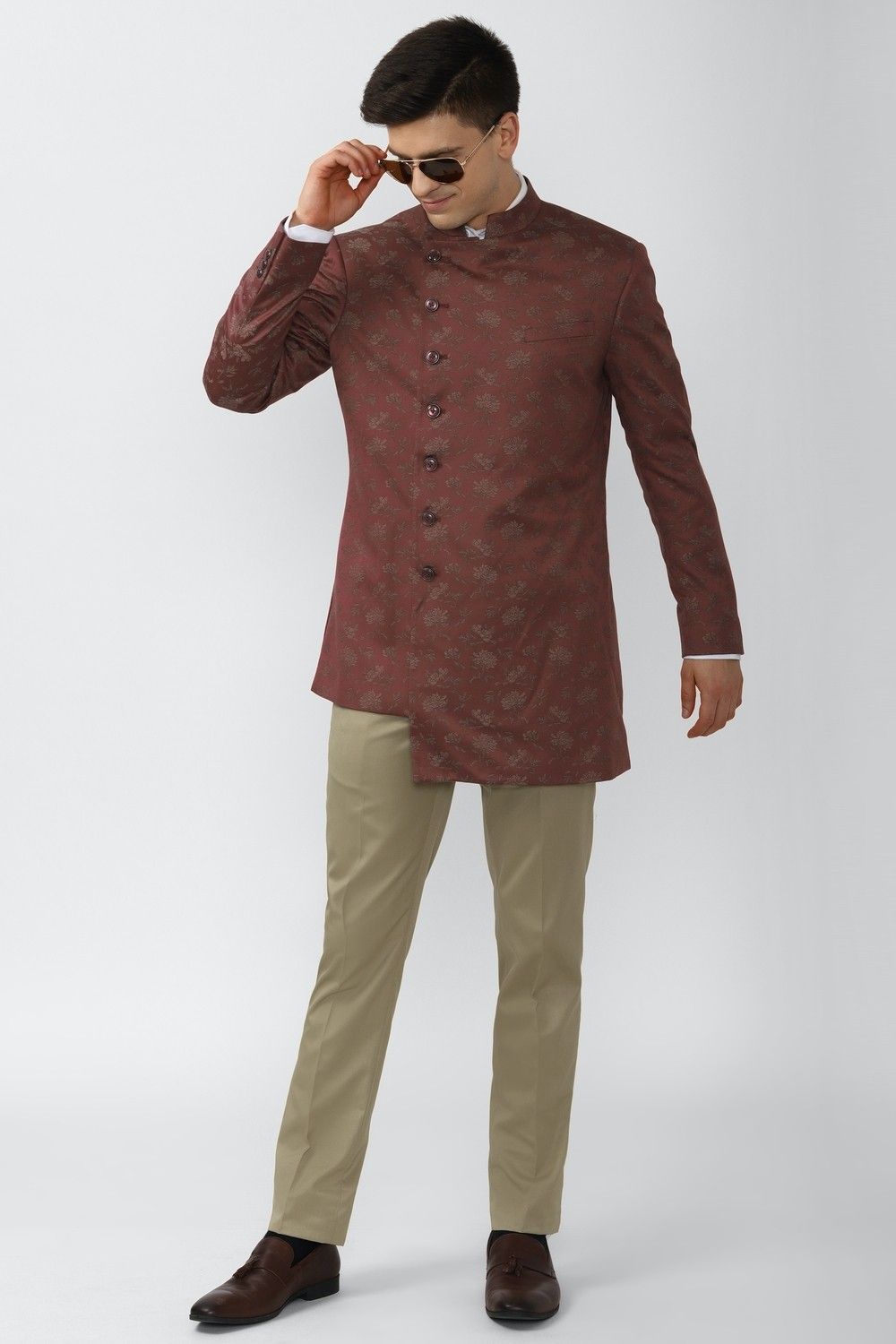 peter england Men Single Breasted - 2 button Floral Print Suit-picture-19