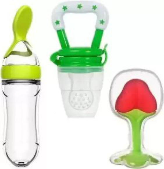 qtypiy TEETHER, FRUIT FEEDER, FOOD FEEDER Teether and Feeder (Green, Red) Teether and Feeder image 1