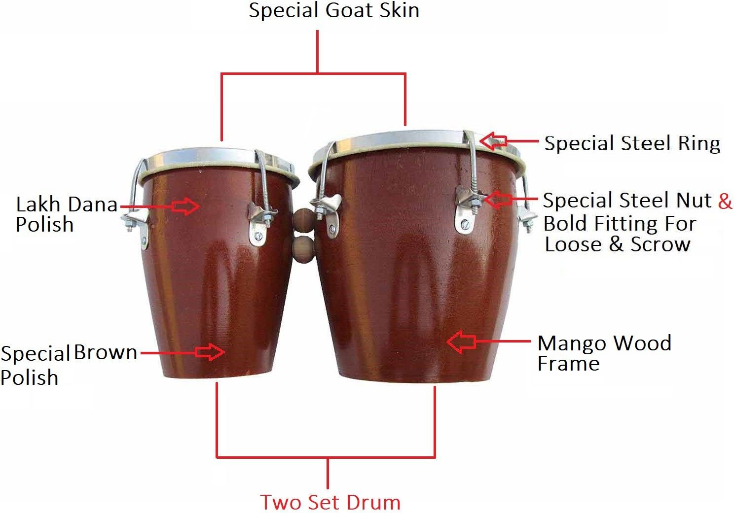 Bongo Brown shiny polish in More wide Ring Wooden Bongo