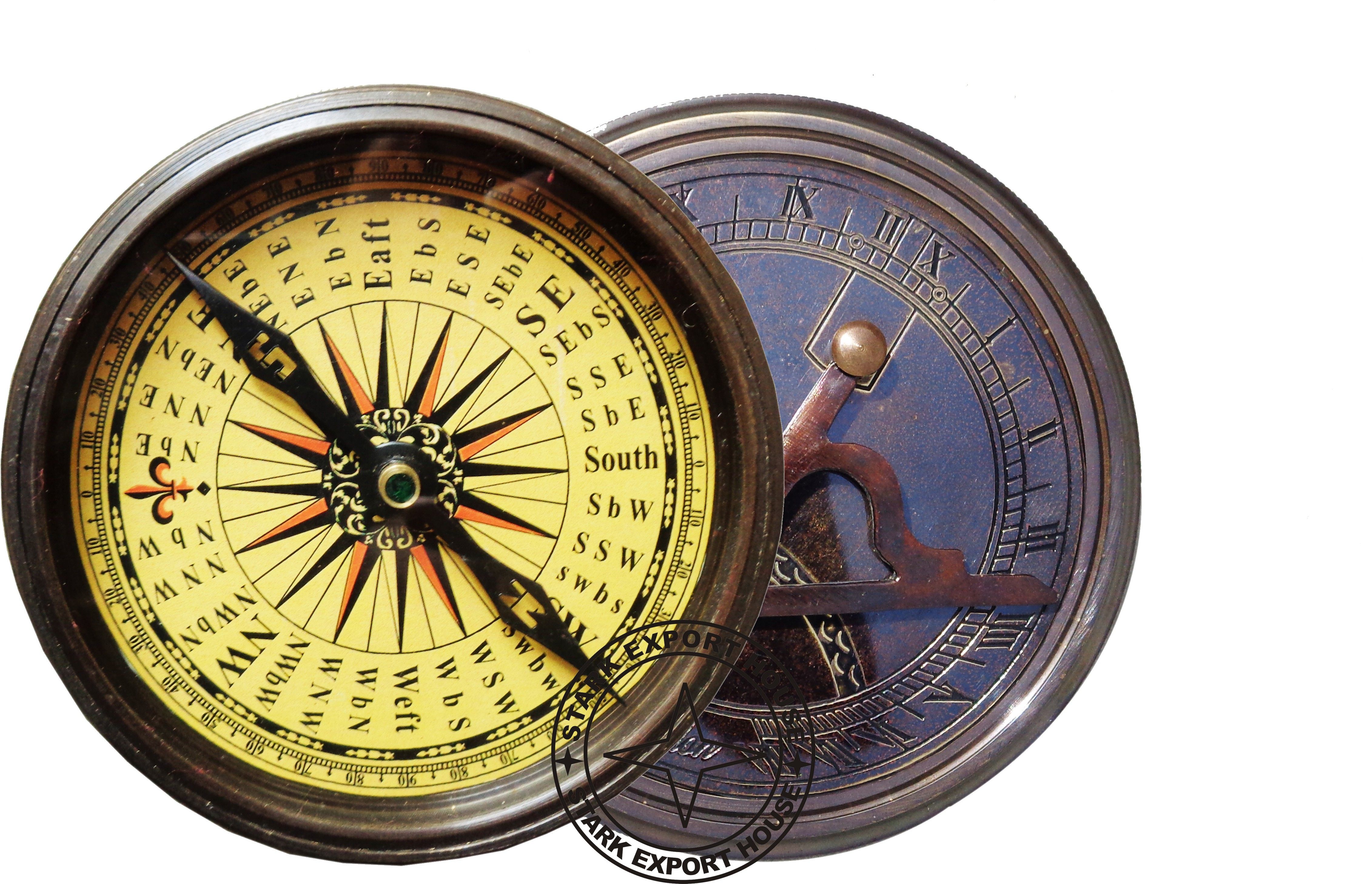 stark export house Brass 3" Inch Sundial Compass Great Gift Item Compass-picture-35