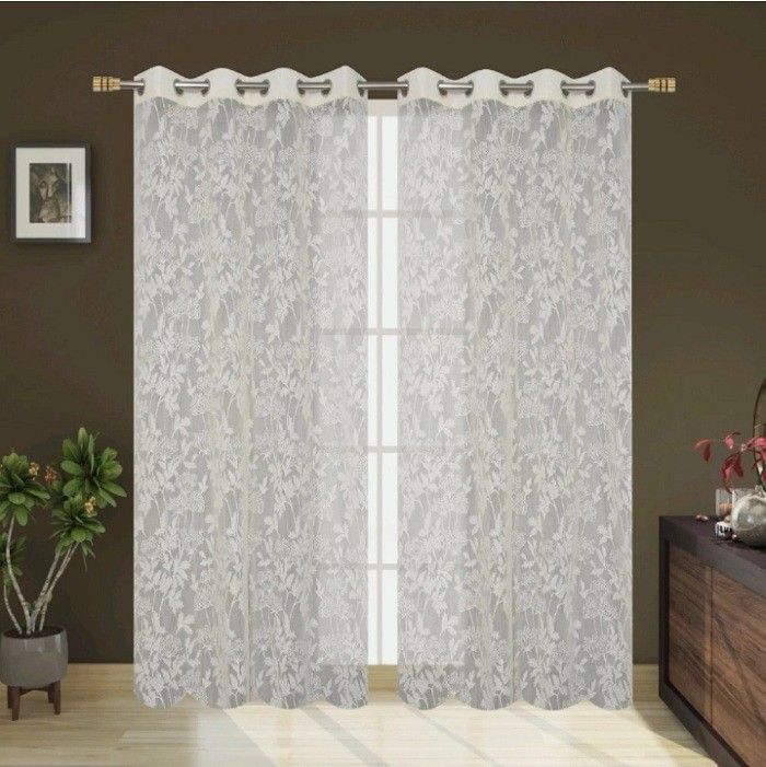 152 cm (5 ft) Window Polyester Transparent Curtain Single Curtain-image-29