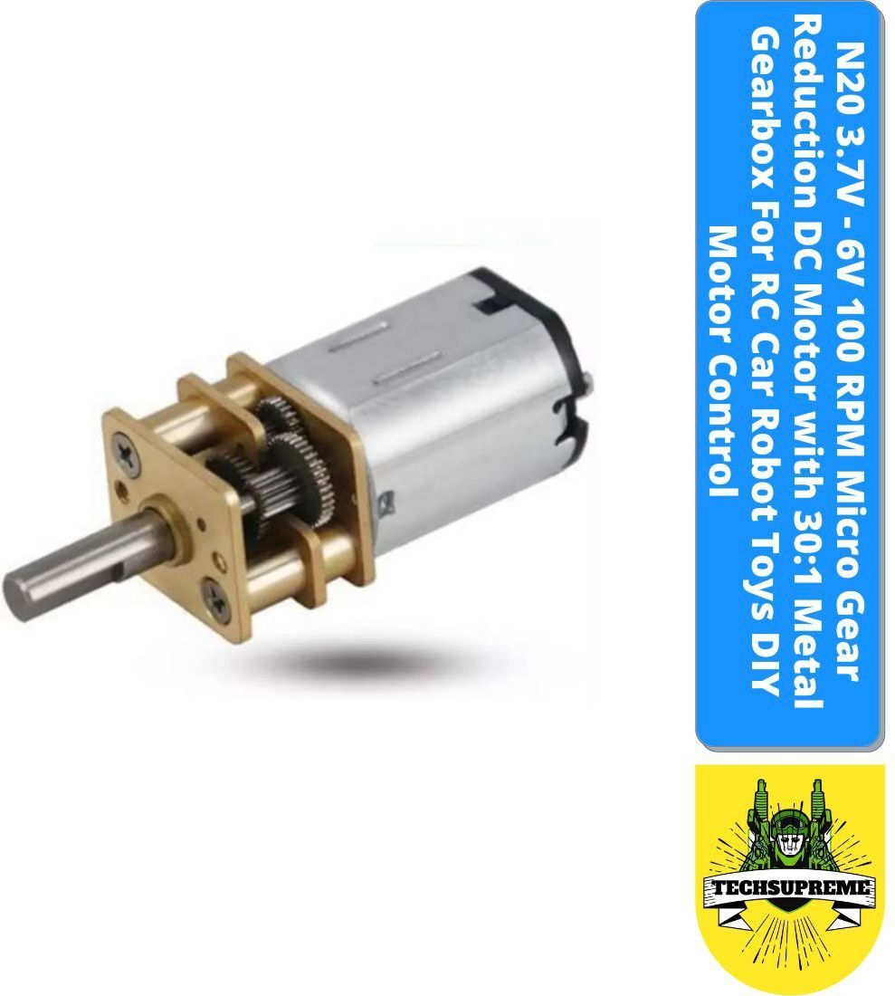 N20 3.7V - 6V 100 RPM Micro Gear Reduction DC Motor with 30:1 Metal Gearbox Motor Control Electronic Hobby Kit-image-32