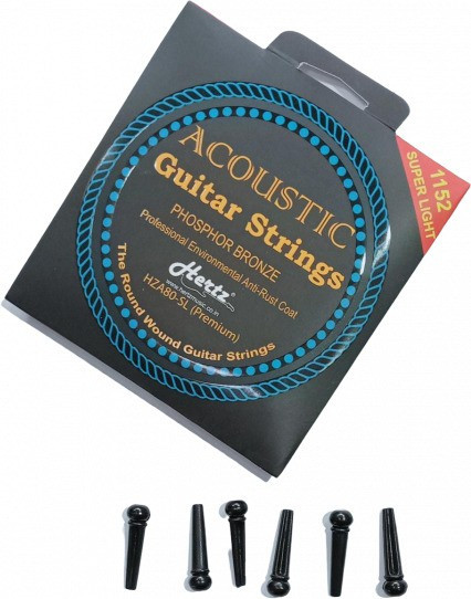 hertz Acoustic STRING SET OF 6 PINN Guitar String image 1