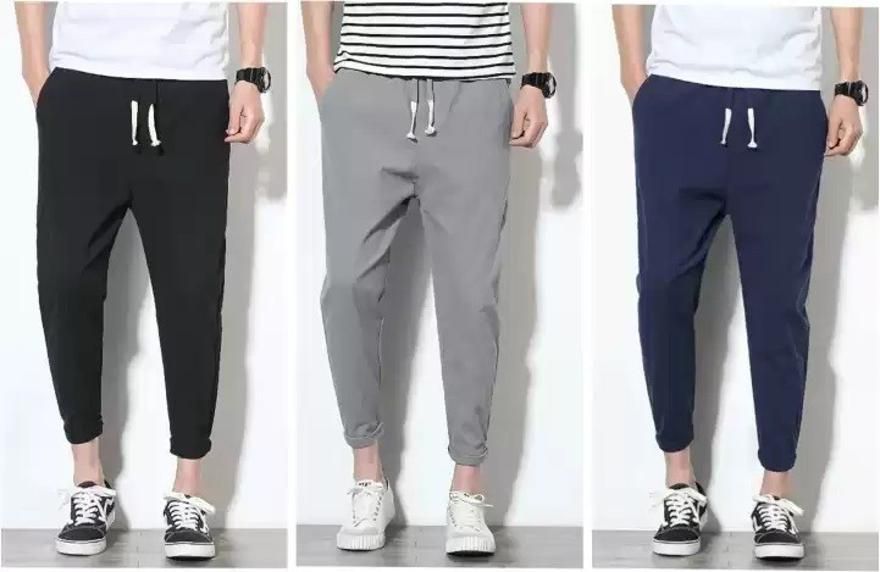 sg simla garments Pack of 3 Men Solid Blue, Black, Grey Track Pants-picture-23
