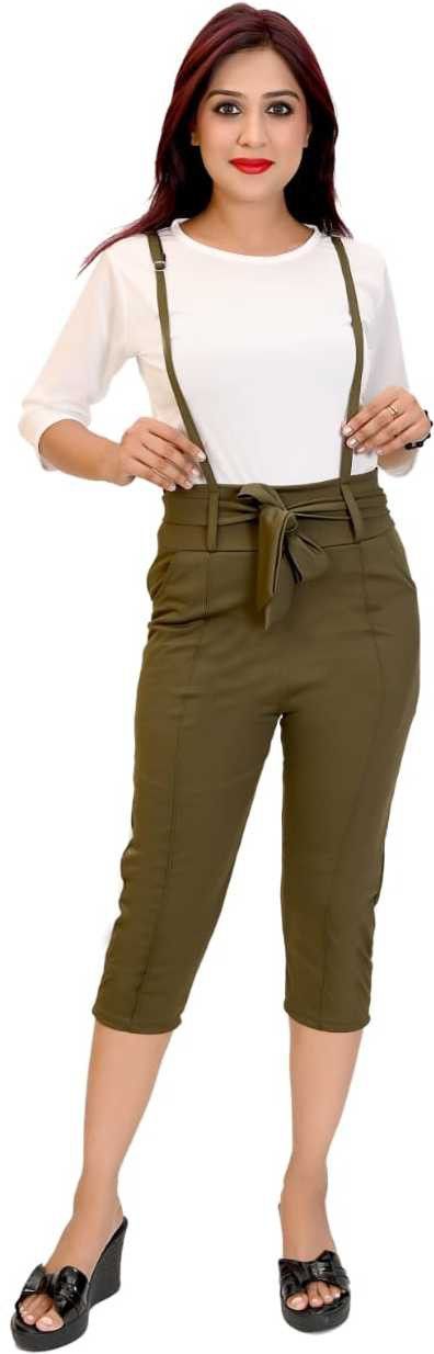 Women Green, White Dungaree-image-21