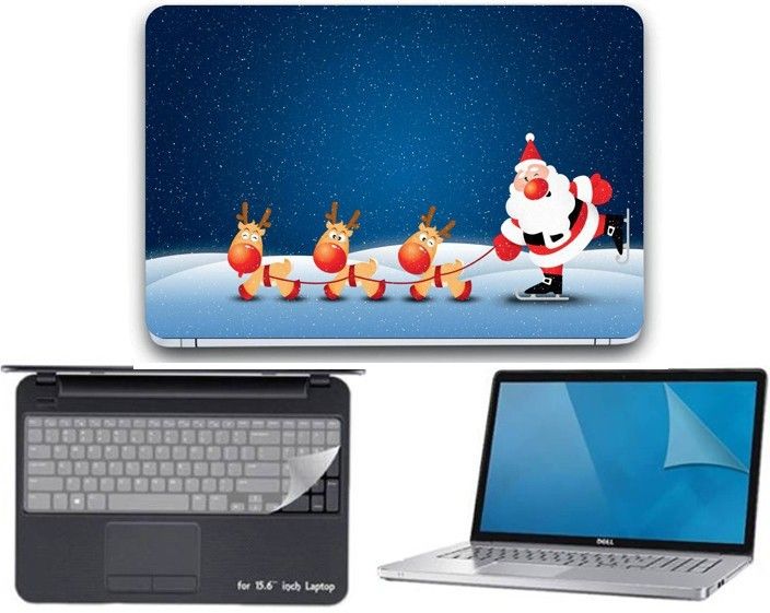 Lonaar 3IN1 Vinyl Decal Laptop Skin Sticker Combo With Screen Guard & Key Guard (3309) Combo Set-picture-12