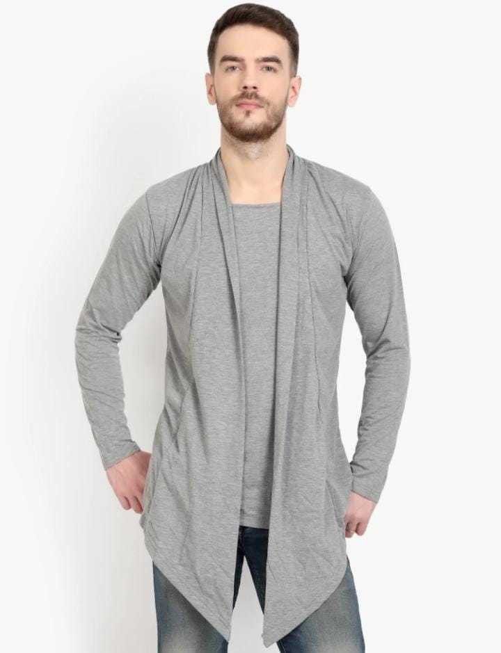 Men Jacket Style Full Sleeve Grey Shrug
