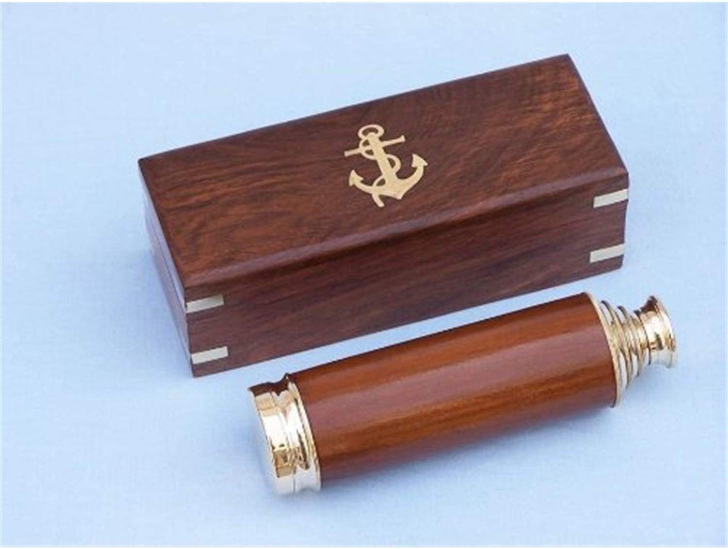 KANULIGHTS Old Modern Handicrafts Handheld Telescope in Wood Box Catadioptric Telescope