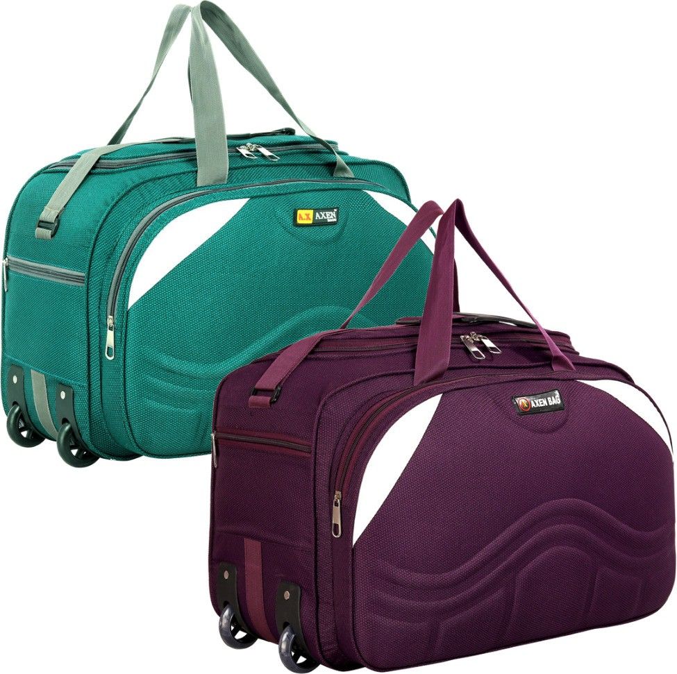 50 L Strolley Duffel Bag - Light Weight Small Travel Duffel Bag High-Quality Luggage Bag Combo Of 2 - Purple, Green - Regular Capacity-image-27
