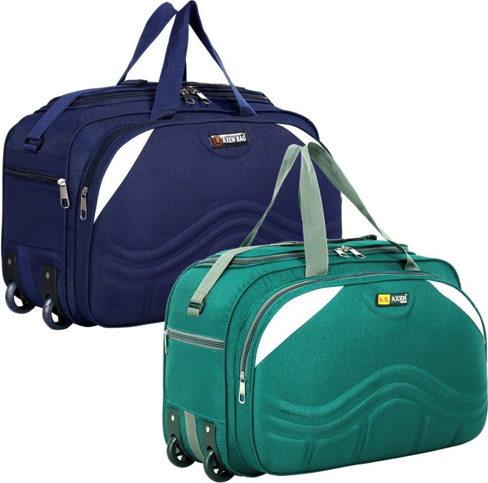 50 L Strolley Duffel Bag - Light Weight Small Travel Duffel Bag High-Quality Luggage Bag Combo Of 2 - Green, Blue - Regular Capacity-image-25