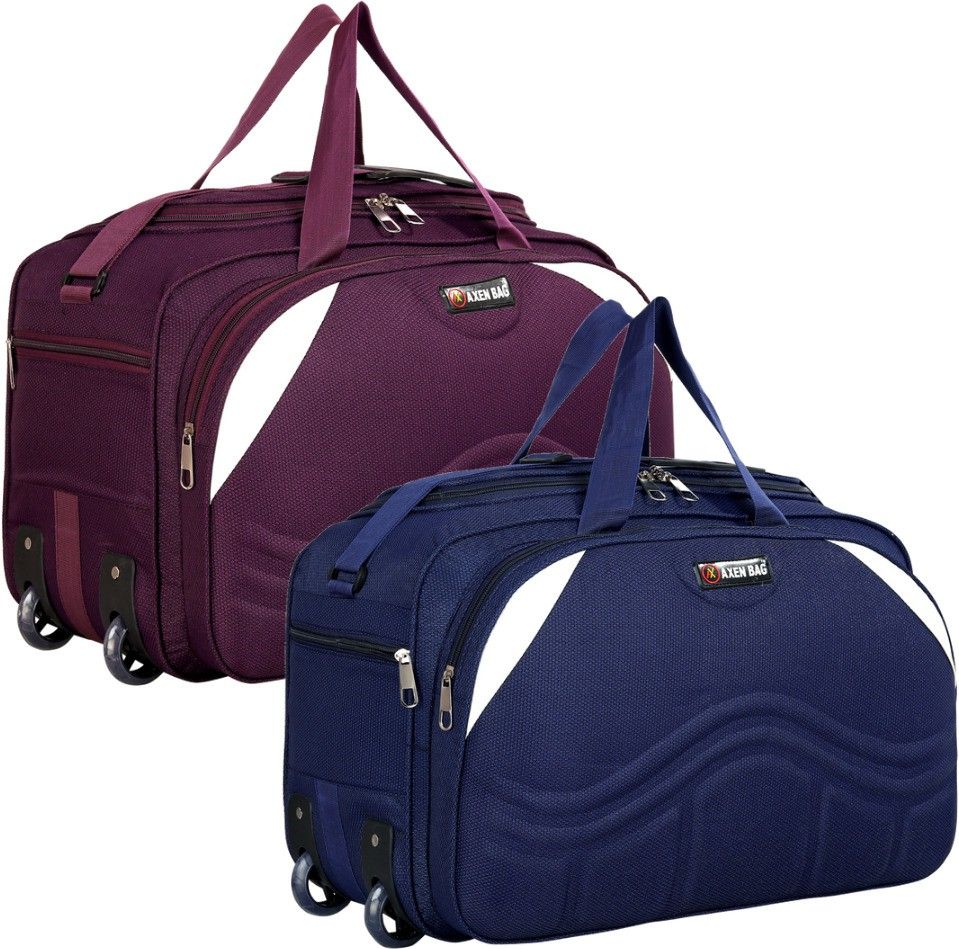 50 L Strolley Duffel Bag - Light Weight Small Travel Duffel Bag High-Quality Luggage Bag Combo Of 2 - Blue, Purple - Regular Capacity-image-28