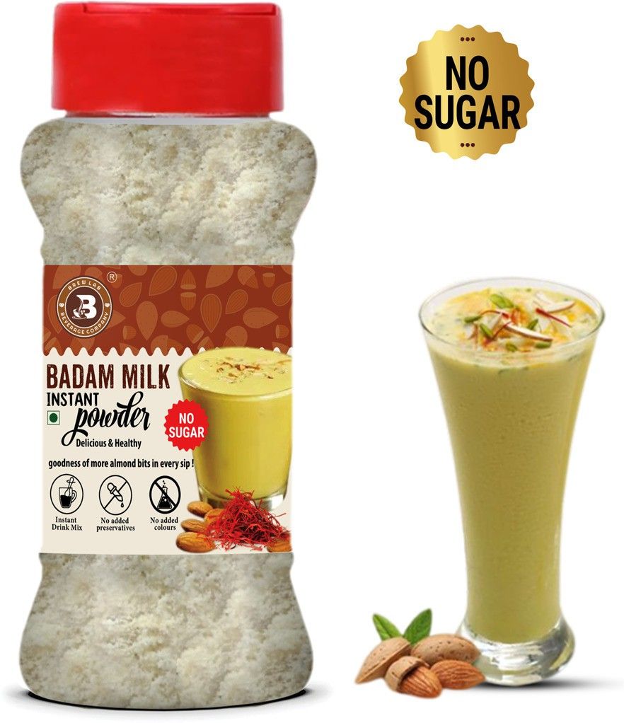 brew lab Nutritious Instant Sugar Free Saffron Badam Drink Mix with Real Almond-picture-12