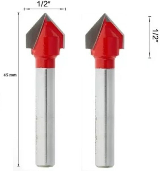 alphabet 12.5 X 12.5 MM V Grooving Router Bits (Shank-8MM) Rotary Bit Set image 1