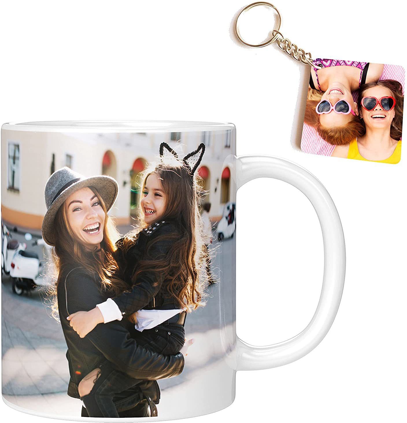 Photo & Text Printed Cup For Birthday , Anniversary Gift White mug + Keychain 11 Ceramic Coffee Mug-image-34