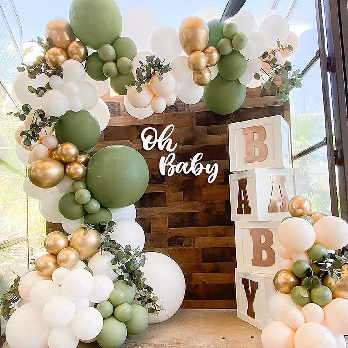 Solid 50pcs olive green blash balloon garland kit for birthday, wedding Balloon-image-34