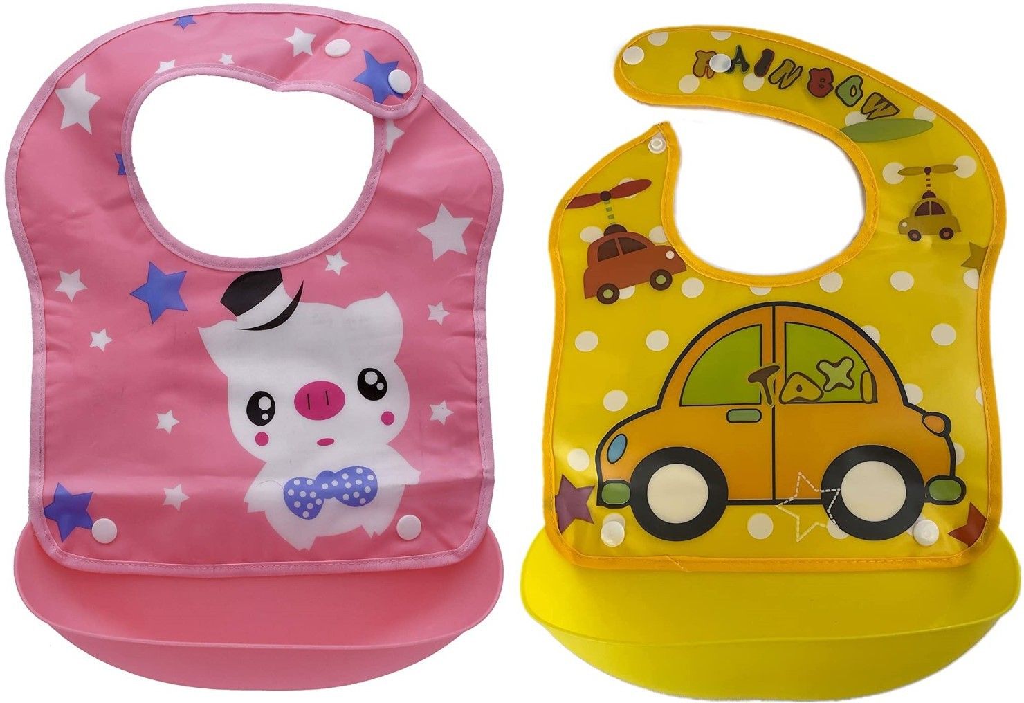 Waterproof Baby Silicon Bib for Feeding Infant with Detachable Food Catcher Tray-image-38