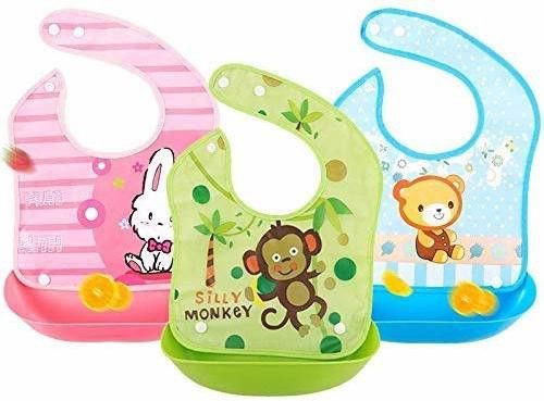 Waterproof Baby Silicon Bib for Feeding Infant with Detachable Food Catcher Tray-image-36
