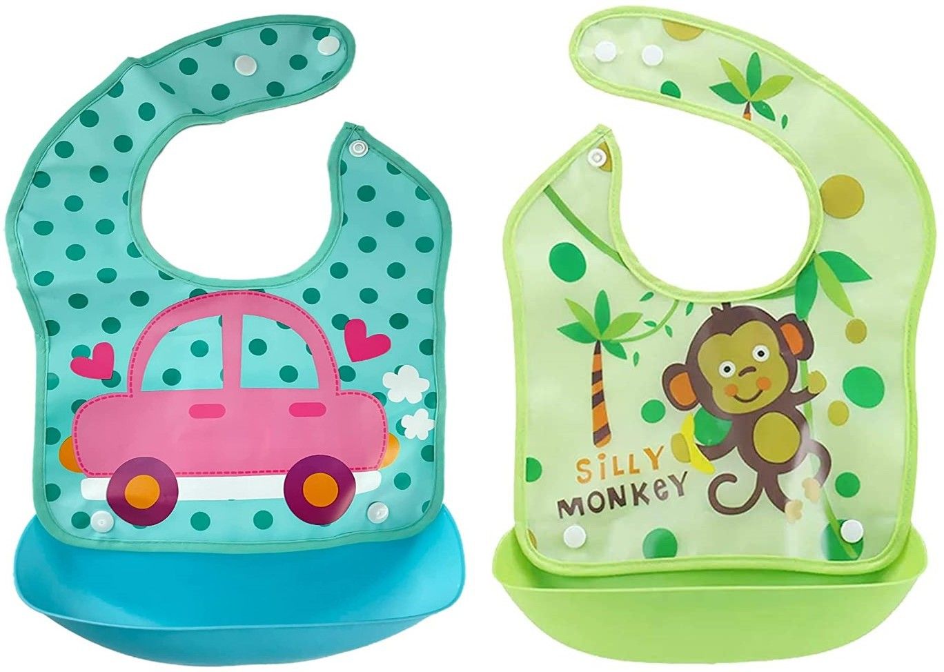 momscape Waterproof Baby Silicon Bib for Feeding Infant with Detachable Food Catcher Tray-picture-24