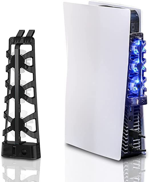 Etzin PS5 Efficient Cooling System Cooling Fan with LED Light(EPL-312GA) 3 Fan Cooling Pad-image-13