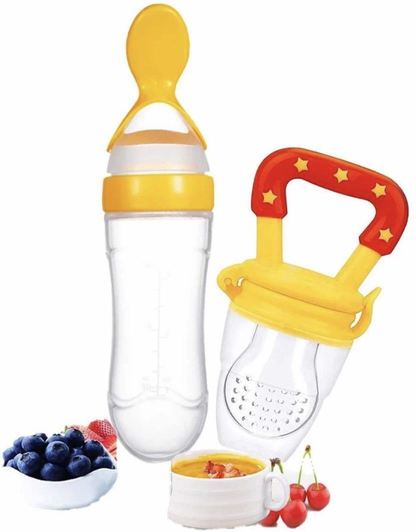 Baby Silicone Food Feeder Fruit Nibbler Combo Teether and Feeder pack 2- silicone-image-47