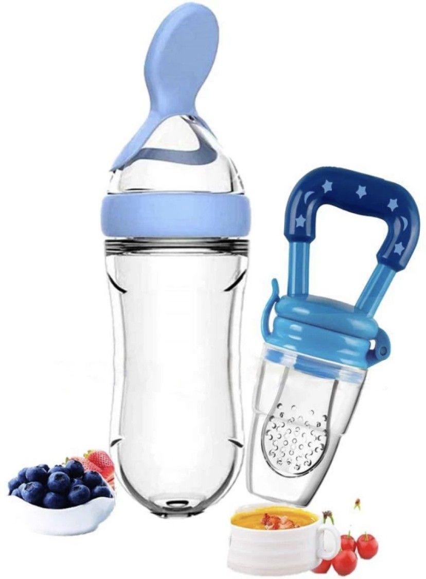 Baby Silicone Food Feeder Fruit Nibbler Combo Teether and Feeder pack 2- silicone-image-46