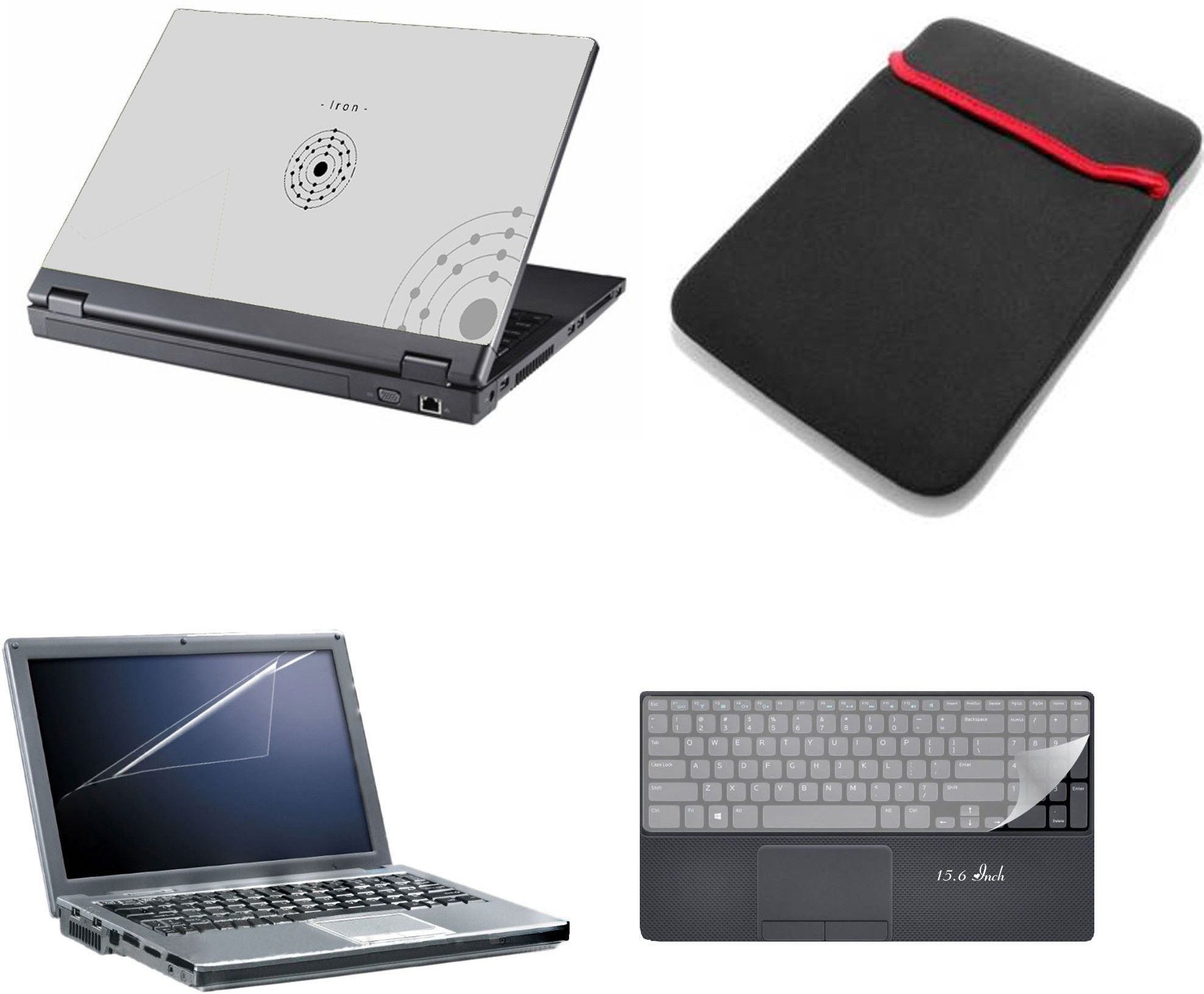 I-Birds Enterprises ® 4 IN 1 Laptop Skin, Key Guard & Screen Protector For 15.6 inch Laptop - 1122 Combo Set-image-6