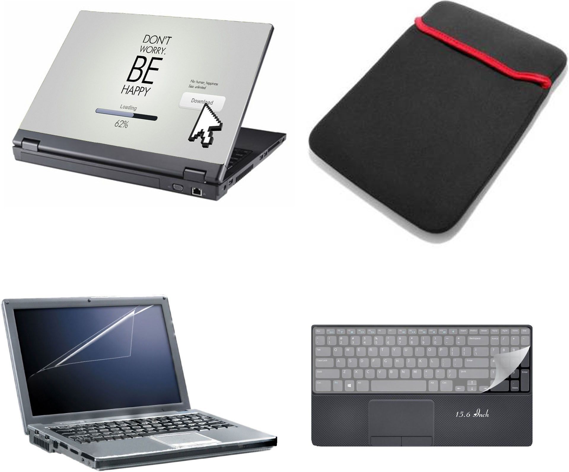 Lonaar 4IN1 Vinyl Decal Laptop Skin Combo With Screen Guard, Key Guard & Case 1119 Combo Set-image-15