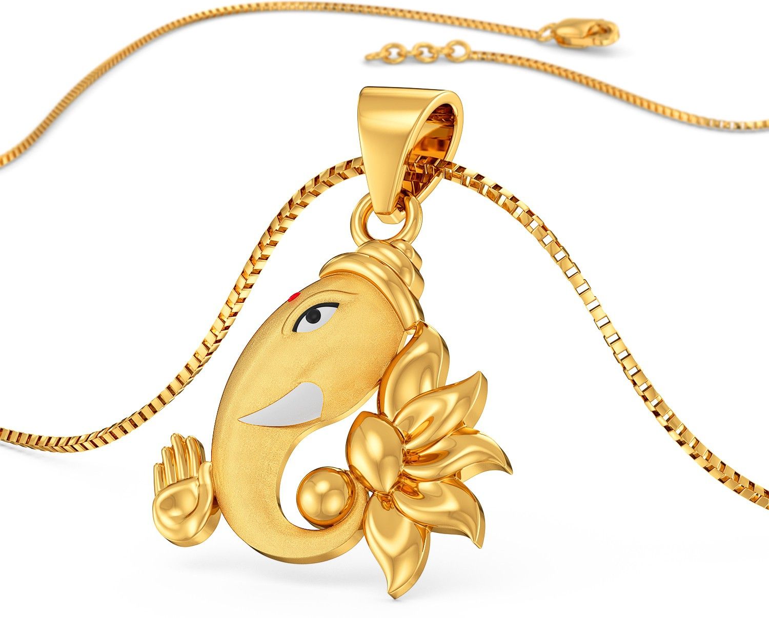 Joyalukkas Lord Ganesh Golden Locket 22kt Yellow Gold Pendant-picture-12