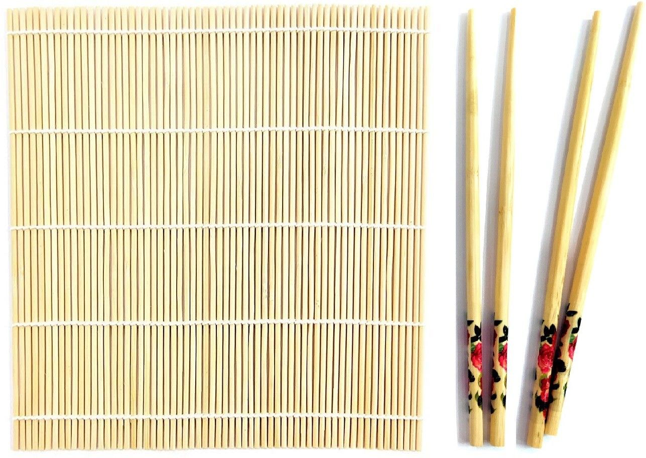 1 Wooden Brown Mat + 2 Pair Bamboo Chopsticks-image-23