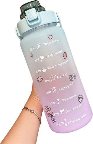 Motivational Water Bottles With Straw Water Jug For Leakproof 2000 ml Bottle-image-30