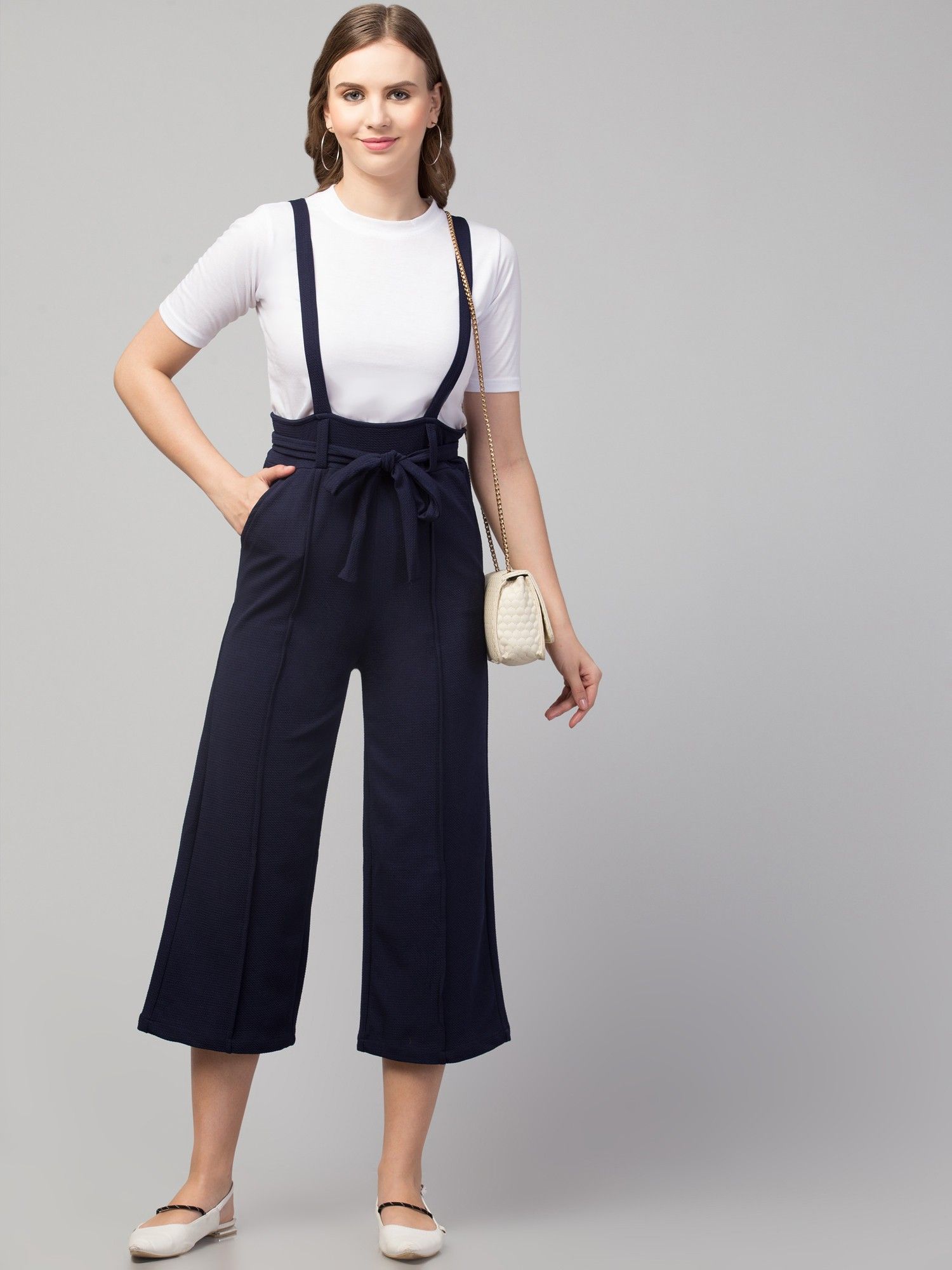 Women Dark Blue Dungaree-image-6