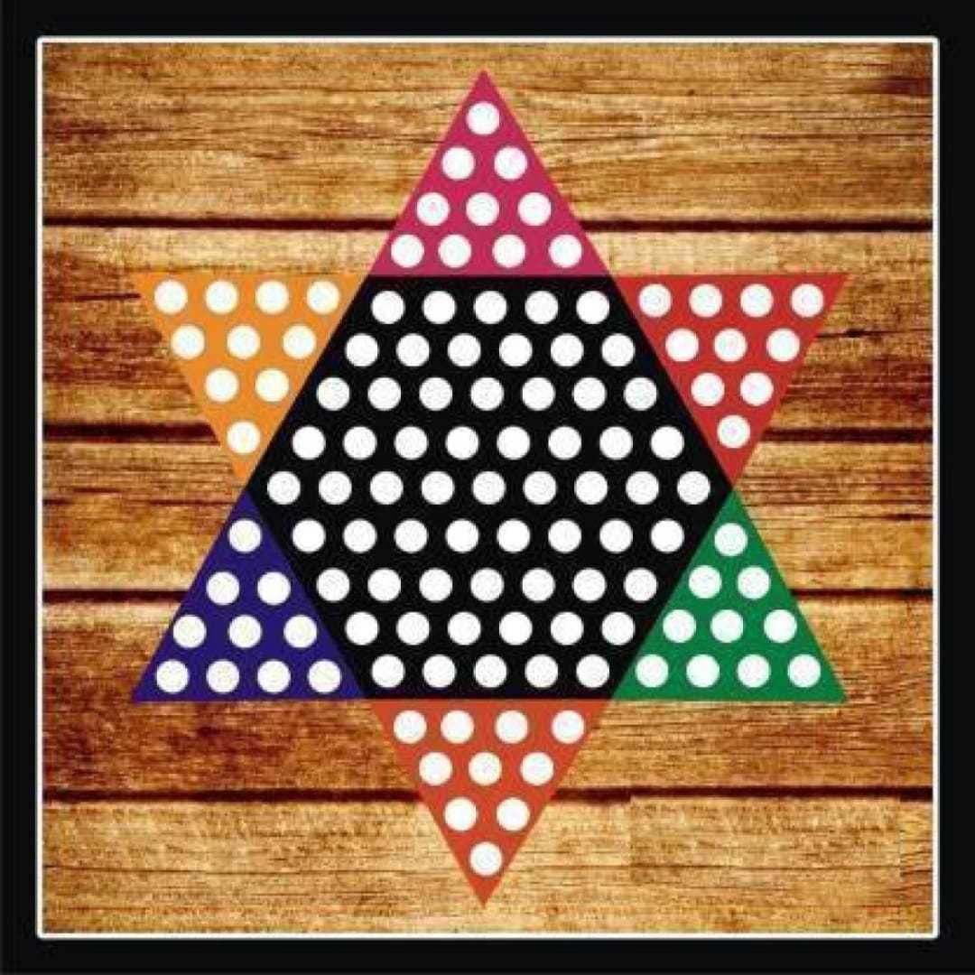 Wood Chinese Checkers & Chess 2 in 1 Board Game With Coins sets 6 cm Chess Board-image-1
