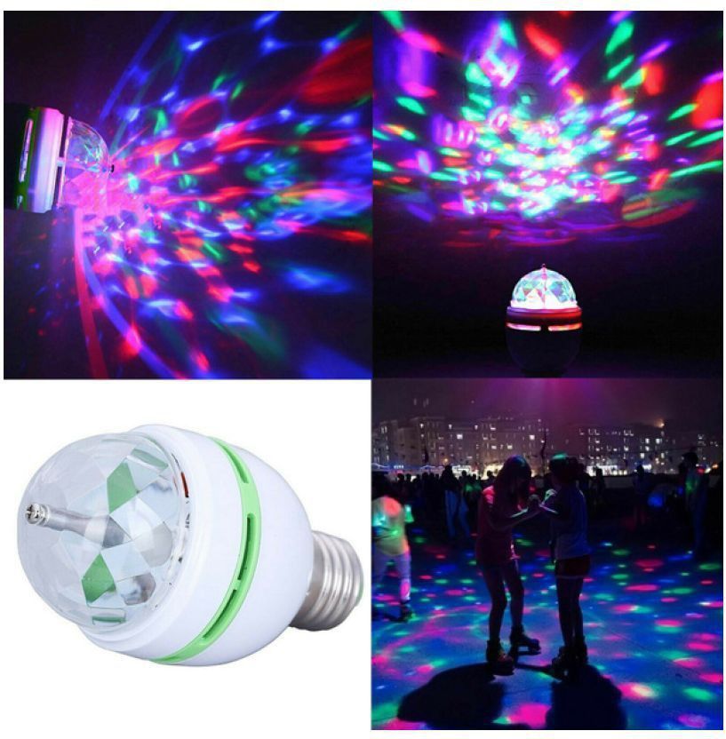 360 Degree LED Crystal Rotating Bulb Magic Disco LED Light Single Disco Ball-image-9