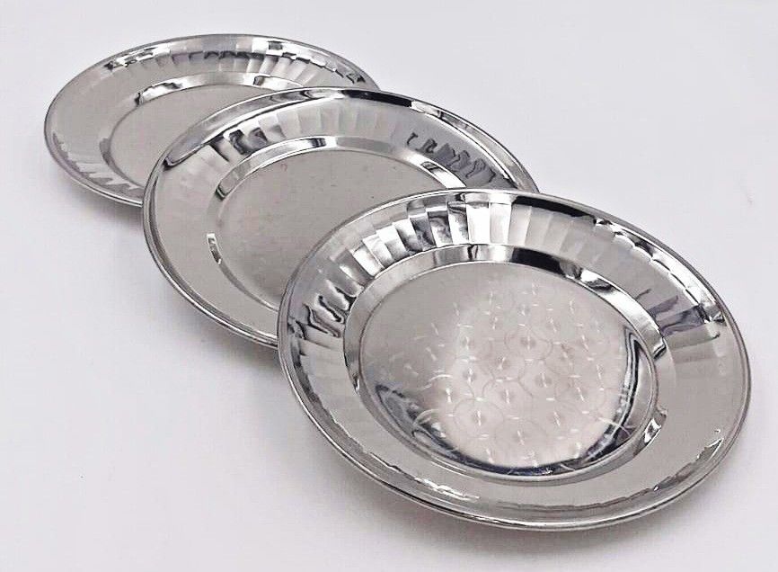 shlinco Stainless Steel Half Plate/ Snack Plate| 21CM| Pack Of 3 Half Plate-picture-13