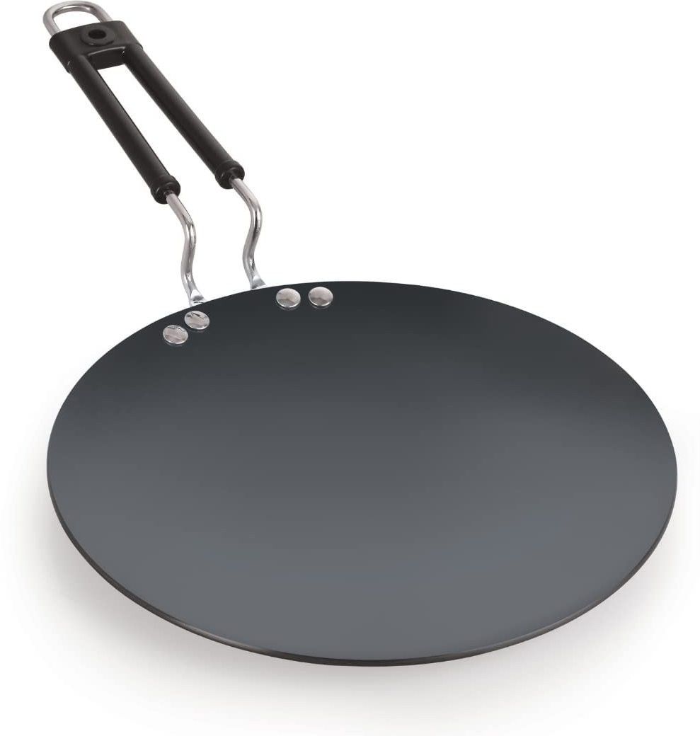 nirlon Hard Anodized Roti/Chapati/Paratha Concave Tawa with Bakelite Wire Handle Tawa 24 cm diameter-picture-22