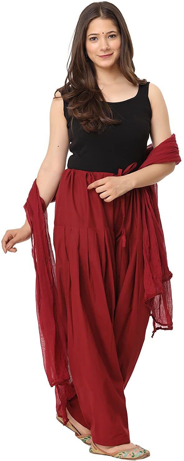 prabha creations Pure Cotton Solid Women ["Maroon"] Salwar-picture-26