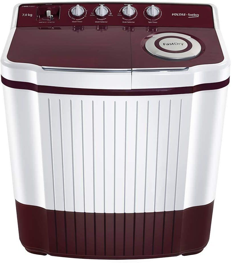 7 kg Semi Automatic Top Load Maroon, White