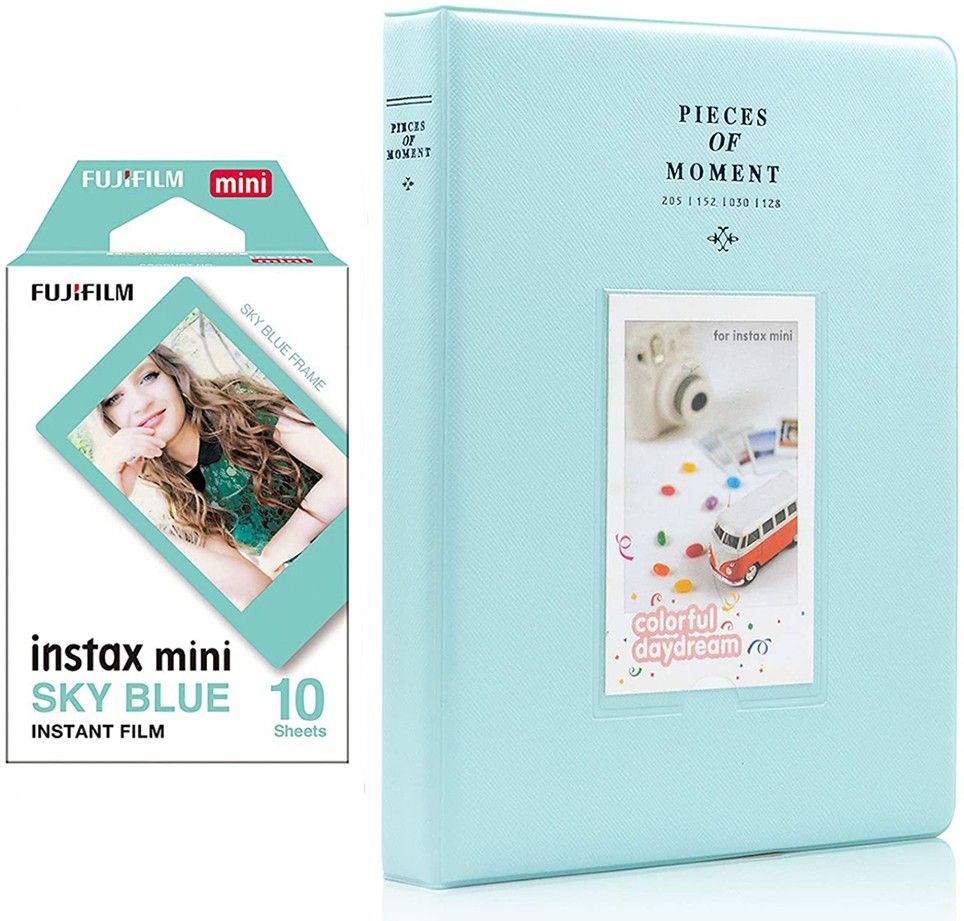 FUJIFILM Mini 10X1 sky blue Instant Film With 128-sheet Ice Blue Album for mini Film Roll-image-17