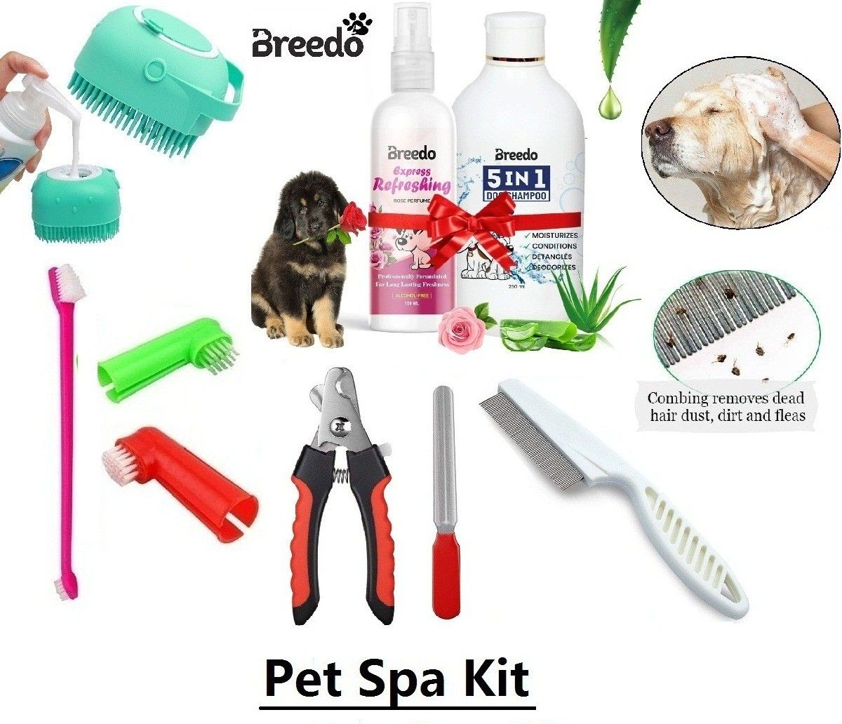 High Quality (Combo of 6) Dog & Cat Needs Grooming Kit For All Types Pets Pet Spa Kit