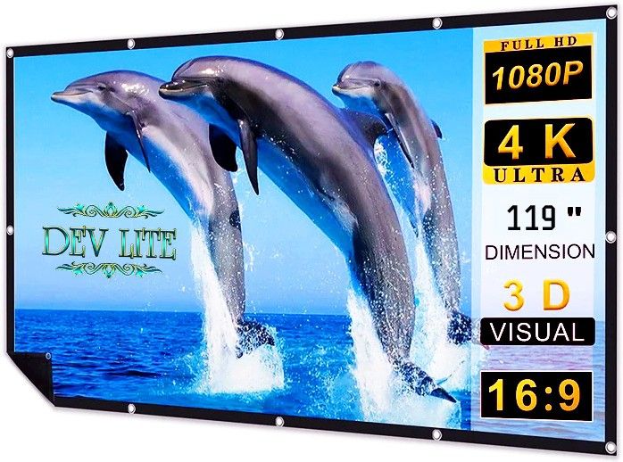 Dev Lite Premium 119 Inch- 8.7FTx 4.8FT (Anti-Creased) (Foldable) (Anti-Light) 16:9 4K Eyelet HG Projector Screen (Width 264 cm x 147 cm Height)-image-43