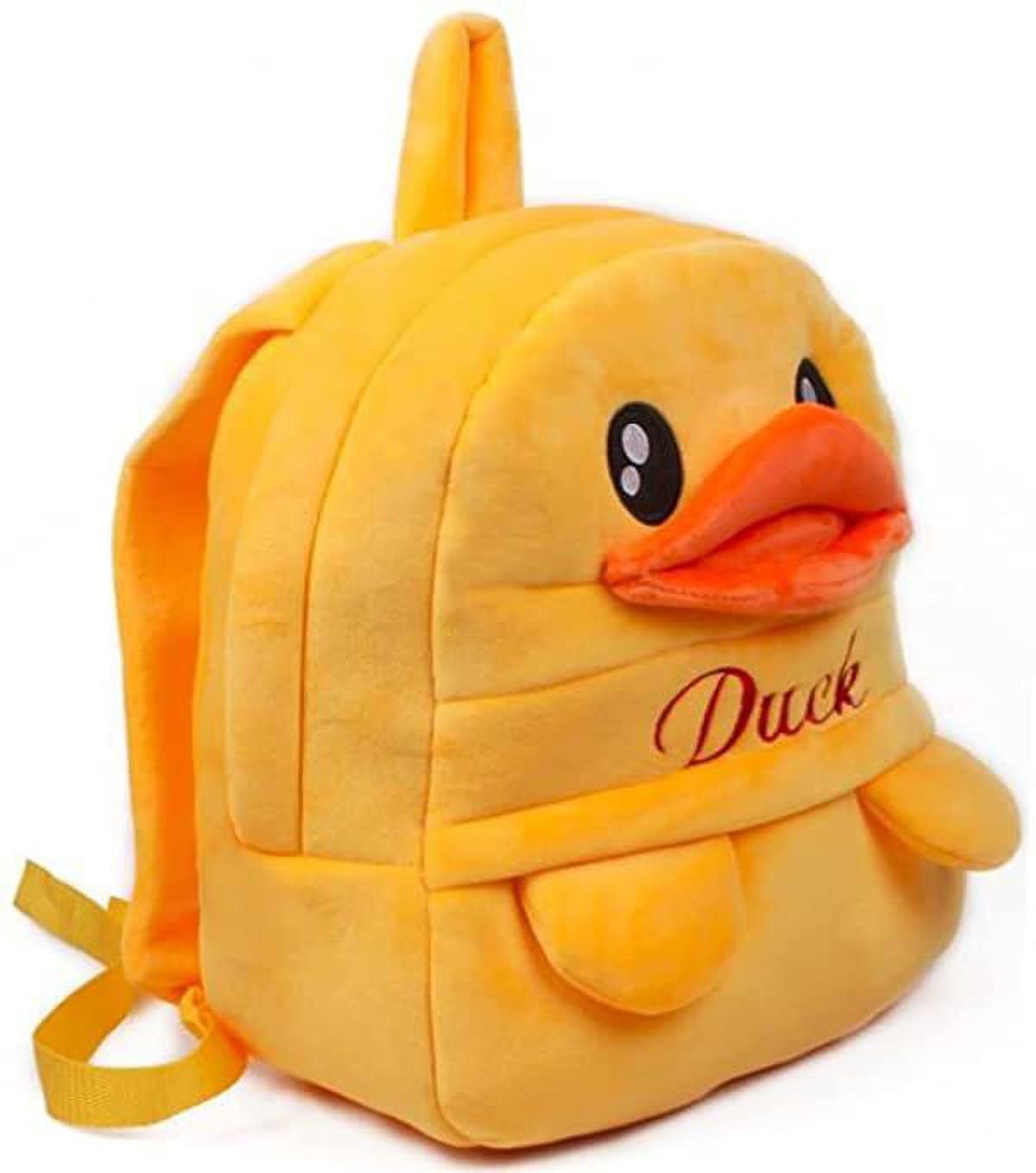 Soft Plush Velvet 10 litres Cartoon Cute Duck School Bag for Kids Backpack-image-25