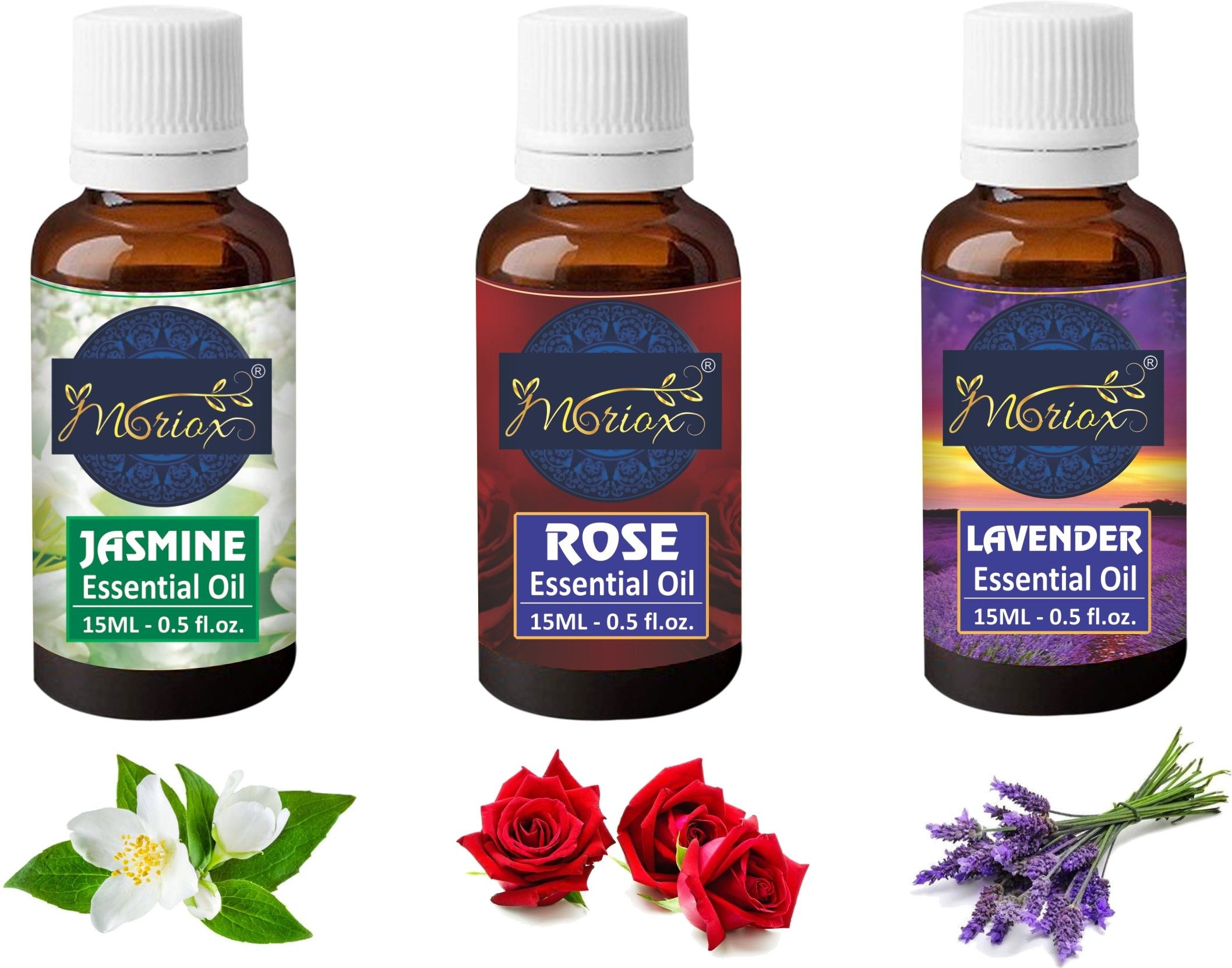 Jasmine,Rose & Lavender Essential oils Pack of 2 for Hair,Skin & Aromatherapy 100% Pure & Natural Oils (15ml)-image-46